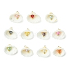 Natural Shell & Imitation Pearl Pendants PALLOY-JF03376-01-1