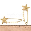 Starfish 304 Stainless Steel Safety Pins Brooch Findings SA-CBA098D-16D-G05-3