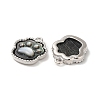 Natural Black Lip Shell Paw print Charms BSHE-Z003-10B-P-1