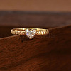 Heart 925 Sterling Silver Micro Pave Clear Cubic Zirconia Finger Rings FS-WGC3F33-04-2