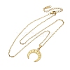 Double Horn 304 Stainless Steel Pendant Necklaces NJEW-M096-09G-2