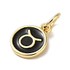 Real 18K Gold Plated Brass Enamel Charms KK-L216-001G-D01-2