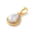 Brass Micro Pave Clear Cubic Zirconia Pendants KK-L227-001G-2