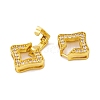 Rack Plating Brass Micro Pave Clear Cubic Zirconia Fold Over Clasps KK-K367-24G-2