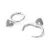 925 Sterling Silver Heart Hoop Earrings EJEW-P296-16P-2