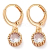 Brass Micro Pave Clear Cubic Zirconia Leverback Earrings EJEW-K300-33G-4