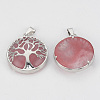 Watermelon Stone Glass Pendants G-S292-10K-P-2