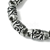 304 Stainless Steel Textured Column Link Chain Bracelets for Women Men BJEW-C063-11AS-2