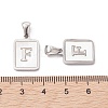 304 Stainless Steel Pave Shell Pendants STAS-G327-01P-F-3