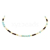 Synthetic Turquoise & Coconut Heishi Beaded Necklaces for Women NJEW-JN05460-02-2