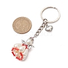 Acrylic Imitation Pearl Keychain KEYC-MZ00030-03-3