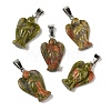 Natural Unakite Pendants G-B127-10P-07-2