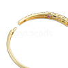 Colorful Cubic Zirconia Rectangle Hinged Bangle BJEW-N014-007-6