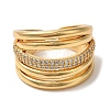 Brass Micro Pave Cubic Zirconia Open Cuff Rings for Women RJEW-G325-01B-G-2