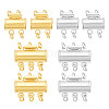 8Pcs 4 Styles Brass Slide Lock Clasps KK-PH0014-83-1
