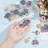 ARRICRAFT 24Pcs 6 Styles Natural Mixed Gemstone European Dangle Charms PALLOY-AR0001-36-3