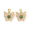 Brass Micro Pave Cubic Zirconia Pendants ZIRC-I063-44G-01-2