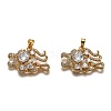 Brass Clear Cubic Zirconia Constellation Charms KK-J278-33G-B-1