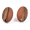 Resin & Walnut Wood Stud Earring Findings MAK-N032-004A-A06-2