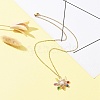 Glass Bead Braided Star Pendant Necklace NJEW-MZ00021-4