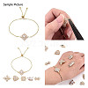 Brass Pave Clear Cubic Zirconia Connector Charms KK-N284-22G-4