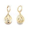 Clear Cubic Zirconia Teardrop Dangle Leverback Earrings EJEW-N012-95-1