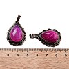 Natural Banded Agate Teardrop Pendants G-K363-01R-25-3