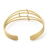 Ion Plating(IP) 304 Stainless Steel Multi Line Cuff Bangles for Women BJEW-L682-006G-2