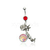 316L Surgical Stainless Steel Mermaid Starfish Dangle Belly Rings WG35D2C-07-2