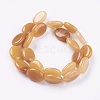 Flat Oval Gemstone Natural Topaz Jade Stone Beads Strands G-S113-06-2