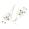 2Pair Girl with Triangle Brass Glass Seed Beads Dangle Earrings EJEW-MZ00453-6