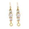 Brass Clear Cubic Zirconia Stud Earring Findings KK-A238-02C-G-1