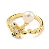 Natural Pearl Finger Ring RJEW-K265-06G-2