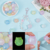 28Pcs 7 Colors Luminous Acrylic Beads OACR-PA0002-07-7