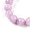 Natural Kunzite Round Beads Stretch Bracelets for Women Men BJEW-T022-05A-3