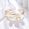 Rack Plating Brass Cuff Bangles for Women BJEW-C086-03G-1