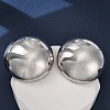 Brass Half Round Stud Earrings EJEW-Z125-01P-2
