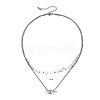 Non-Tarnish Stainless Steel Double Layered Ball Pendant Necklaces UT9539-1-1