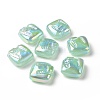 Rainbow Iridescent Plating Acrylic Beads OACR-A010-06B-3