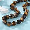 Natural Tiger Eye Nuggets Beaded Necklaces for Women Men NJEW-K388-01J-2