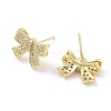 Brass Cubic Zirconia Stud Earrings for Women EJEW-S217-B02-2