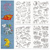 4 Sheets 11.6x8.2 Inch Stick and Stitch Embroidery Patterns DIY-WH0455-133-1