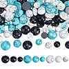 108Pcs 9 Styles Dyed Synthetic Turquoise Cabochons TURQ-PH0001-17-1