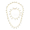 Star with Evil Eye Charm Necklace & Bracelet Jewelry Sets SJEW-JS01131-1