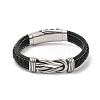 Braided Microfiber Leather Cord Bracelets for Men BJEW-Z081-03P-01-4