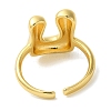 Initials Brass Open Cuff Ring for Women RJEW-N046-02U-G-3