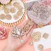 CHGCRAFT 14Pcs 14 Style Crystal Rhinestone Flower and Teardrop Badges DIY-CA0004-83-3