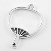 Rack Plating Alloy Fan Open Back Bezel Pendants X-PALLOY-S047-18D-FF-2