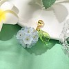 Flower Glass Pendant Decoration HJEW-TA00286-03-2