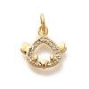 Rack Plating Brass Micro Pave Cubic Zirconia Pendants KK-H508-28G-11-1